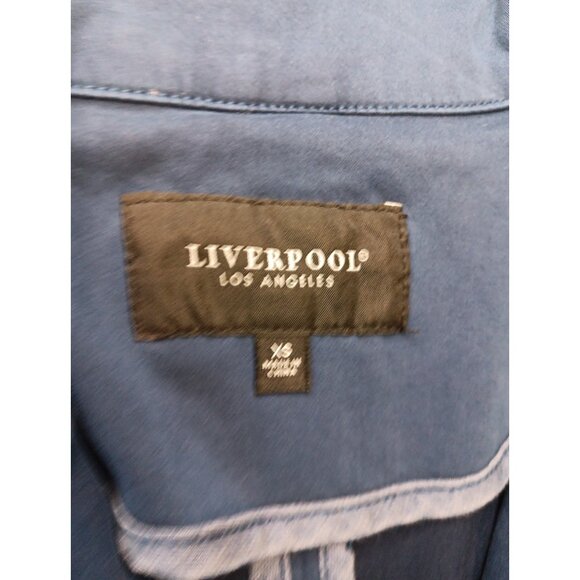 Liverpool Los Angeles Womens XS Stretch Sateen Notch Lapel Fitted Blazer Indigo - Picture 4 of 7